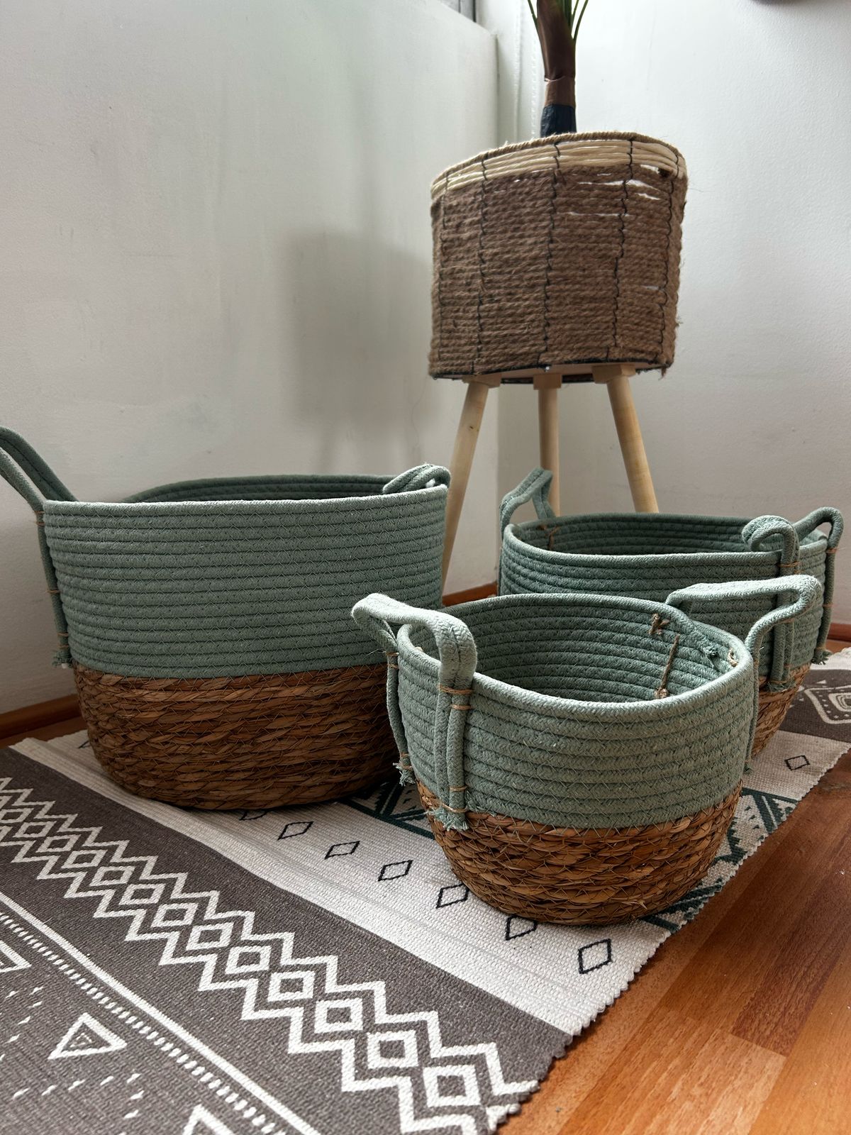 Set de 3 Cestas decorativas yute modernas