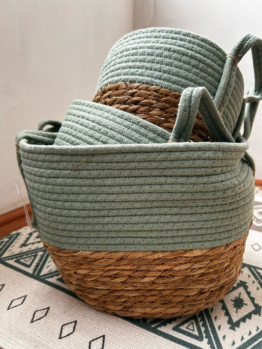 Set de 3 Cestas decorativas yute modernas